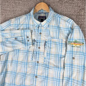 Patagonia Sun Stretch Men's Medium Plaid Long‎ Sleeve Fishing Shirt Vented